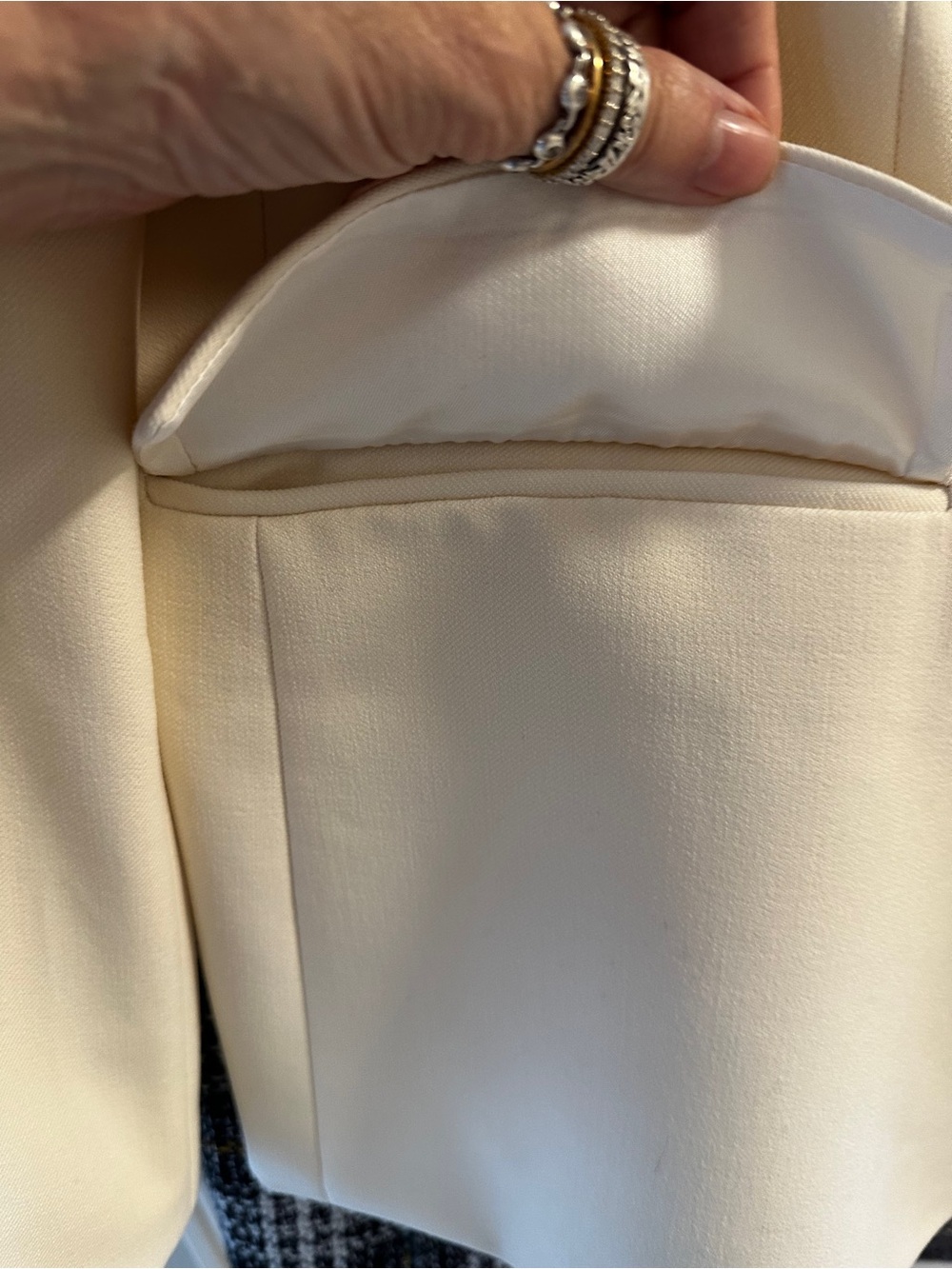 ZARA Cream Double-Breasted Blazer Jacket - Picture 4 of 8